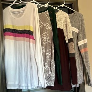 4 lightweight sweatshirts